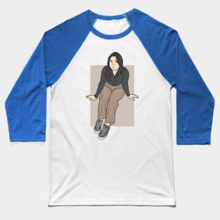 Beautiful Smiling Girl Rain Collection Baseball T-Shirt